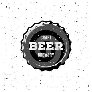 Craft Beer Brewery Cap White. Vector Illustration