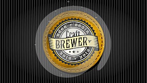 craft beer brewery design with rounded leather print