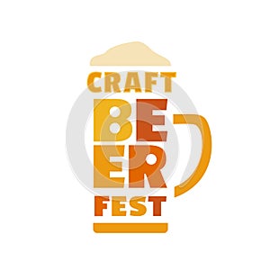 Craft Beer Fest minimalist typograpy vector icon