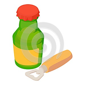 Craft beer icon, isometric style