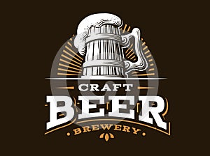 Craft beer logo- vector illustration, emblem brewery design