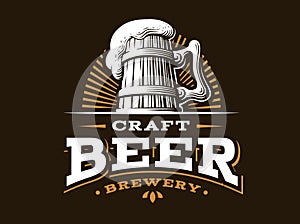 Craft beer logo- vector illustration, emblem brewery design photo