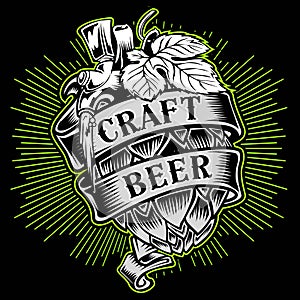 Craft-Beer-Malt malt beer drink poster design vector vector design illustration photo