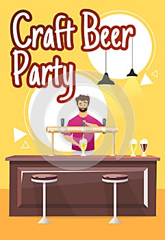 Craft beer party poster vector template