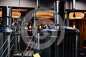 Craft beer production line in private microbrewery