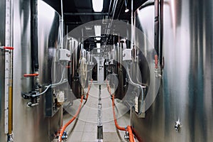 Craft beer production line in private microbrewery