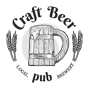 Craft beer pub vintage label