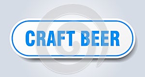 craft beer sign. rounded isolated button. white sticker
