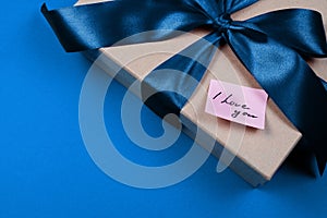 Craft box with beautiful big blue bow