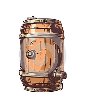 Craft brewery icon on old fashioned wooden keg