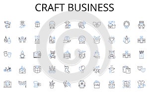 Craft business line icons collection. Efficiency, Standardization, Assembly line, Automation, Volume, Consistency