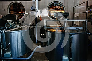 Craft cheese production line in the restaurant