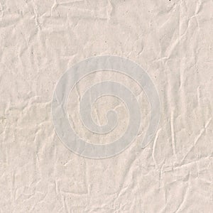 Craft crumpled recycled paper sheet photo texture. Wrapping paper with wrinkles