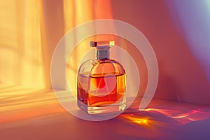 Craft delicate perfume bottle application with freshness of the sea-background and unisex scent, luxury meets generative AI