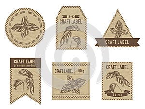 Craft labels with basil
