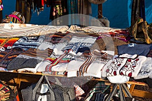 Craft market at the archaelogical Site of Sillustani, in Peru