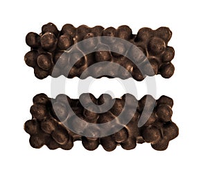 craft nut chocolate bars, isolated