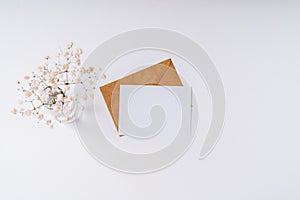 Craft paper envelope with blank paper