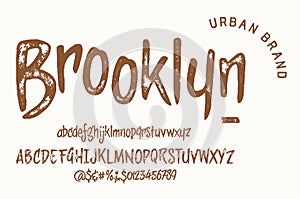 Craft vintage typeface design. Fashion type. Pop modern display vector letters