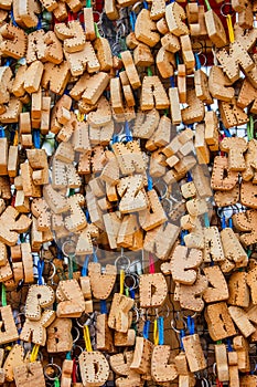 Craft wooden letters collection used to build names