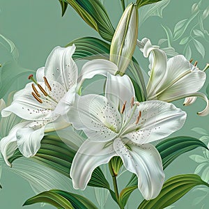 Endless Blossoms: Seamless Easter Lily Background Tile