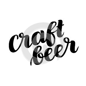 Craftbeer. Traditional German Oktoberfest bier festival. Vector hand-drawn brush lettering illustration isolated on photo