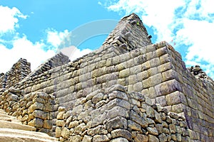 crafted stonework at Machu Picchu, Peru photo