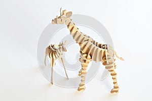 Crafted wooden animal toys