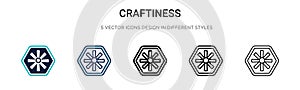 Craftiness icon in filled, thin line, outline and stroke style. Vector illustration of two colored and black craftiness vector photo