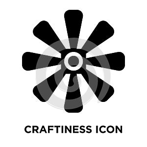 Craftiness icon vector isolated on white background, logo concept of Craftiness sign on transparent background, black filled photo