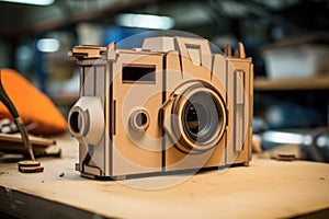 crafting cardboard body for pinhole camera