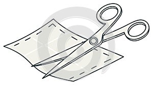 Crafting Scissors with Paper - Creative Cutting Tool, vector design Generative AI