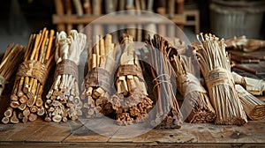 Crafting traditional Saint Joseph's staffs from natural materials as part of religious observance and decoration