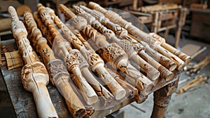 Crafting traditional Saint Joseph's staffs from natural materials as part of religious observance and decoration