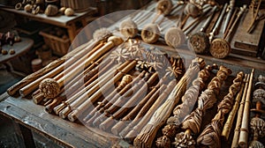 Crafting traditional Saint Joseph's staffs from natural materials as part of religious observance and decoration