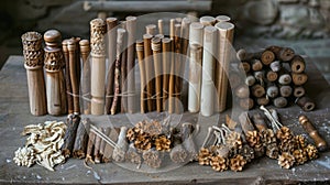 Crafting traditional Saint Joseph's staffs from natural materials as part of religious observance and decoration