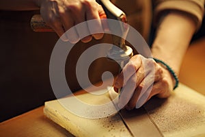 Crafting Wood Object Using Manual Hand Tool