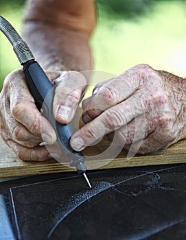 Craftman at work detail