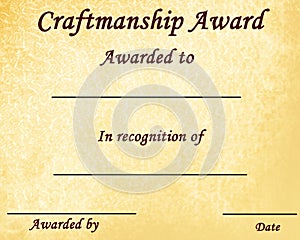 Craftmanship award photo