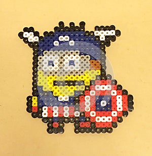 Crafts Beads Beading Arts Minions Mosaic Minion Captain America Despicable Me Cartoon Movie Character Collage