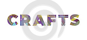 Crafts Concept Retro Colorful Word Art Illustration