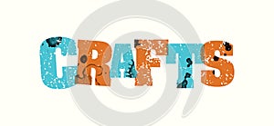 Crafts Concept Stamped Word Art Illustration