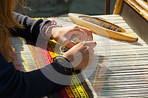 Crafts. Hand weaving loom.