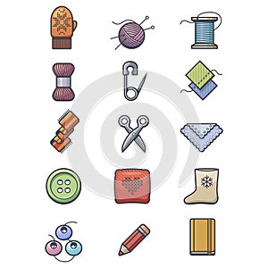 Crafts icons set