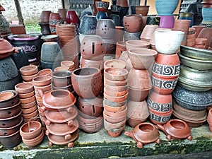 Crafts made of clay Background