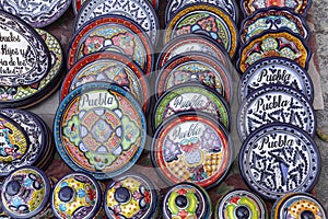Crafts in typical Mexican market photo