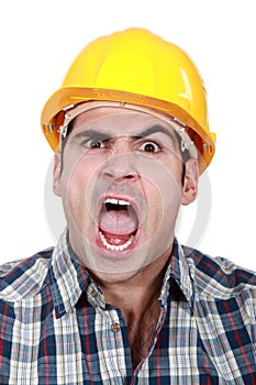 Craftsman having fit of anger