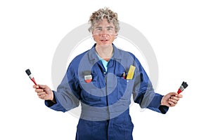 Craftsman with paint brushes