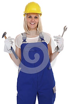 Craftsman woman female craftsmanship worker job isolated