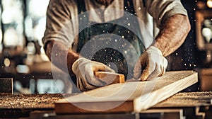 Craftsman at Work: Woodworking in Progress photo